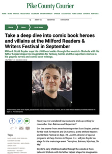 Scott Snyder, Milford and Readers Writers Festival 2023