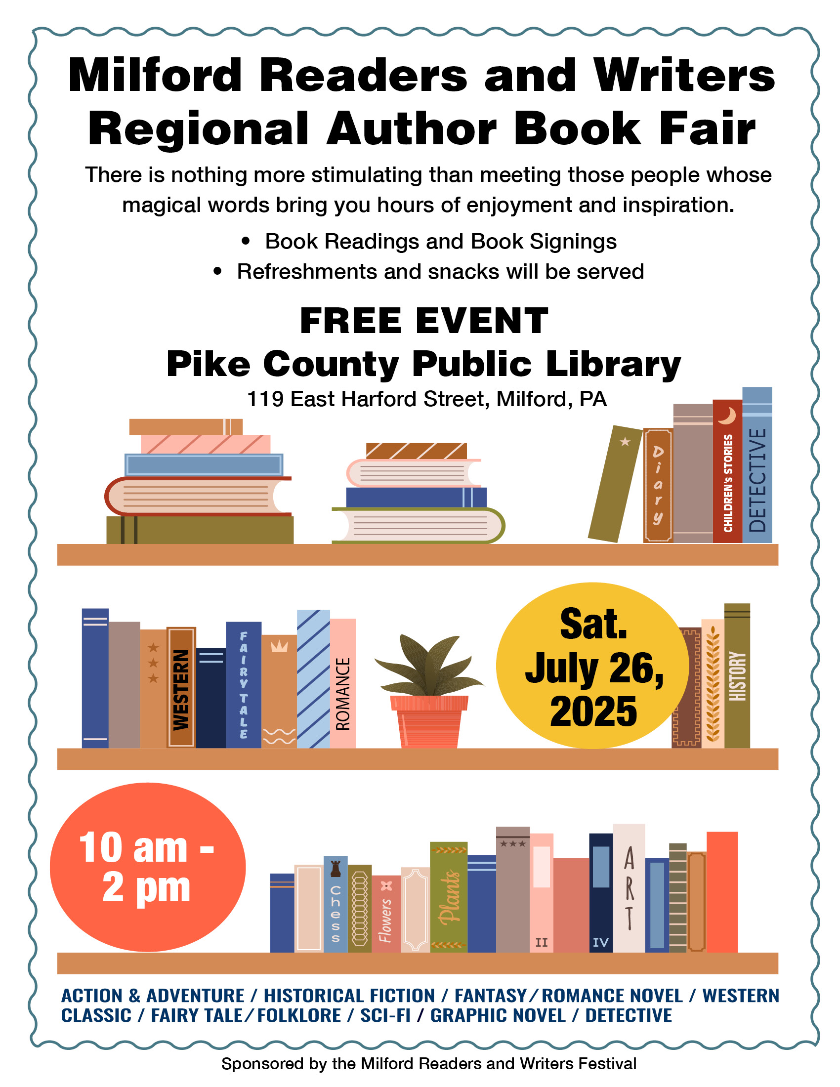 Milford Readers and Writers Regional Book Fair flyer