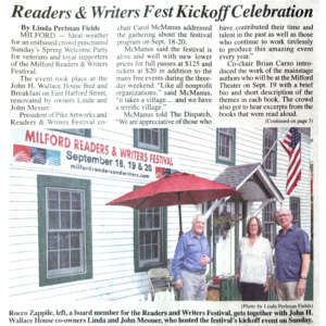 Pike County Dispatch, KickOff Celebration fo the Milford Readers & Writers Festival